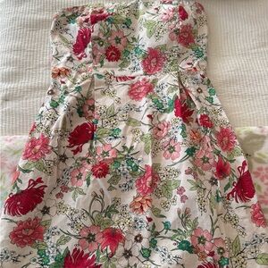 Old Navy Strapless Floral Dress - Red and Green
